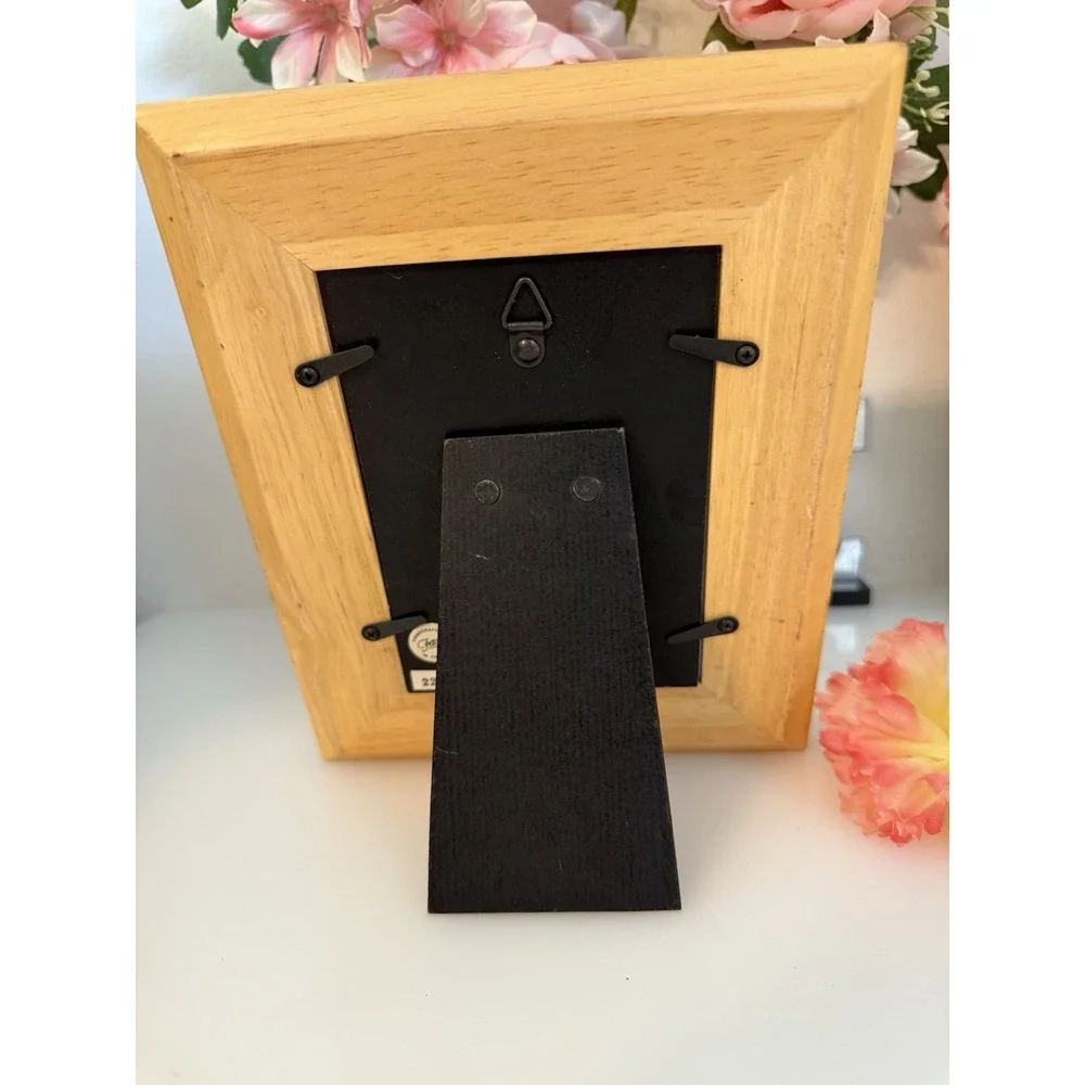Vintage 80s Fetco Handcrafted Wooden Picture Frame With Animals Nursery Baby New